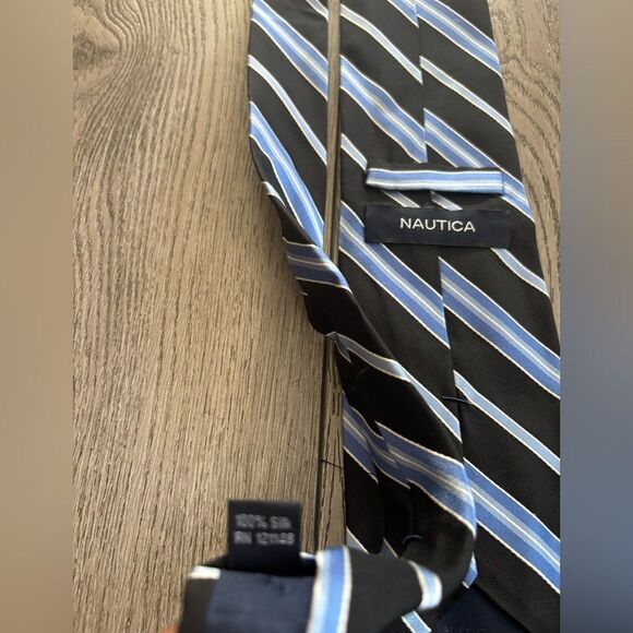 Náutica Black and Blue Striped Tie - Picture 3 of 3